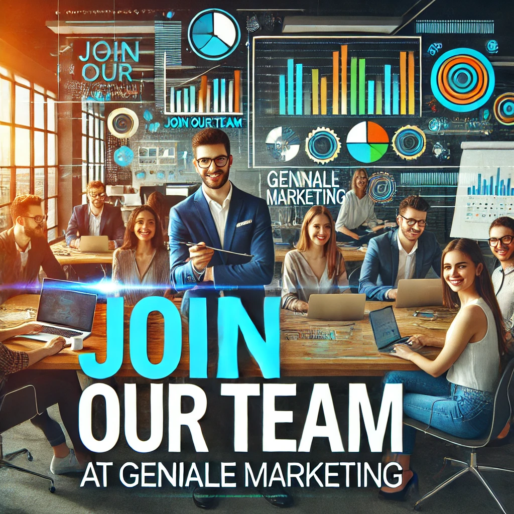 join our team image with the Geniale marketing logo